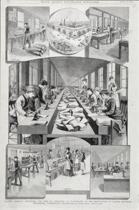 Women making corsets, 1884 by American School